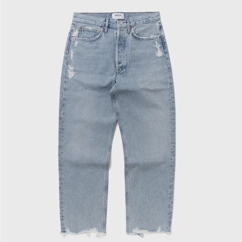 AGOLDE Women's 90’s Crop Light Blue Jeans size 29 - Picture 4 of 16
